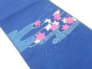 アンティーク　手織り紬 ヱ霞に楓模様織り出し名古屋帯